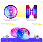MAGICYOYO V3 & K2 Yoyo Pack, Metal & Plastic Responsive Yoyo for Kids 8-12, Unresponsive Yo Yos for Adults, Pro Yo-yo Pack for All Skill Levels, Butterfly Yo Yo with Complete Accessory Kit