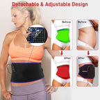 Red Light Therapy Belt for Body: Infrared Heating Vibration Massage Wrap Pad for Waist, Shoulder, Belly Pain Relief, Portable Relaxation Device for Home, Women & Men (Blue Black)