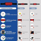 KingPavonini Red Light Wellness Belt – 3-in-1 LED Light Device with Adjustable Strap, 630/660/850nm for Relaxation and Comfort