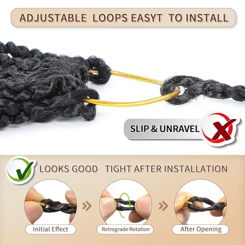 Boho Majesty Twist Crochet Hair 26" - 8 Packs Black Pre Twisted Micro Passion Twist Crochet Hair Curly Senegalese Dreadlocks Extensions Pre-looped Soft Locs Braids for Women Synthetic