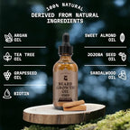 Striking Viking Beard Growth Oil with Biotin - 2 Fl Oz, 1 Pack, Sandalwood - Thickening, Conditioning Biotin Beard Growth Serum for Men with Argan & Jojoba Oil - Facial Hair Serum for Men