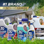 30 SECONDS Outdoor Window & Screen Concentrated Cleaner for Glass, Patio Doors, Fiberglass, Furniture - No Screen Removal Required, Spray & Rinse - Hose End Spray Attachment (2 PACK)