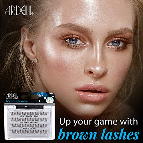 Ardell Individual False Eye Lashes - Medium Brown, Lightweight, Natural Look DIY Lash Clusters Eyelash Extensions, 4 Pack