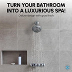 Luxury Spa Series Shower Head, 6 Spray Setting, 4.5 Inch Adjustable High Pressure Shower Head Fixture for Hard Water, 360-Degree Tilt Massage Shower System - Charcoal Gray Shower Head