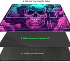 MTG Playmat with Zones Magic Card Playmat Game Mat,TCG & CCG Card Games Mat with Free Storage Bags Size 24 x 14 Inches (with Zones,Skeleton3)