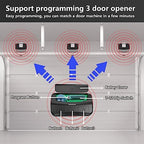 Universal Garage Door Opener Remote 3-Button Compatible with Genie LiftMaster Chamberlain Craftsman Overhead Door Linear Wayne Dalton Opener has Learn Button or DIP Switch Programmable