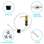 Soap Dispenser for Kitchen Sink, Countertop Sink Soap Dispenser Pump, 47" Silicone Extension Tube Connect to The Soap Bottle Directly, Say Goodbye to Frequent Refills (Golden)