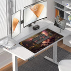 DEGDFSGR for MTG Playmat with Zones 24 x 14 inches for TCG Playmats Non-Slip Rubber Base Commander Play Mat for Magic The Gathering Playmat Iorcana Trading Card Game, Pink Fairy Sitting Flower Meadow