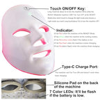 Red Light Therapy Mask for Face, Blue Red LED Light Therapy Device, 7+1 Colors LED Facial Skin Care Mask At Home, USB Rechargeable,Portable