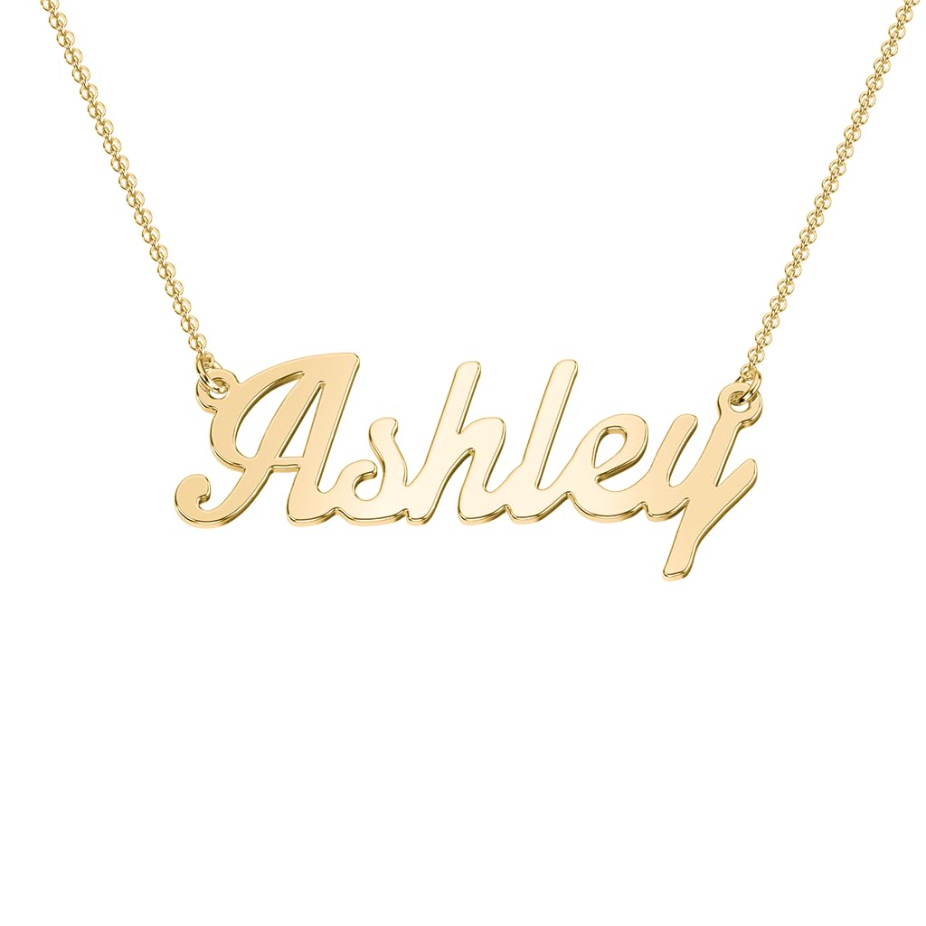 TSD Custom Dainty Name Necklace Personalized in Solid or Gold Plated or Sterling Silver by Jewlr, Customized Jewelry Necklace Gift for Women, Personalized with any Name or Word