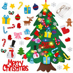 Felt Christmas Tree Set for Toddlers Kids with Led String Light，3.2ft Wall Hanging DIY Christmas Tree with Detachable Ornaments for Xmas Gifts Home Decoration