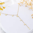 Lariat Name Necklace for Women, Personalized 18K Gold Long Y-Shaped Necklace Pendant with Letter Initial Family Choker Nameplate Necklace Mother's Day Jewelry Gift for Mom, Wife (Letter Necklace)