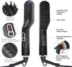 Beard Straightener for Men,Premium Heated Beard Brush w/Anti-Scald Feature,Beard Straightening Comb Unique Stocking Stuffers Gifts for Men Him Dad