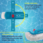U.S. Pool Supply Pool Brush Head for Inground Pools, Hot Tub, Spa - Corner and Step Pool Scrubber Brush with 180° Handle Rotation, Scrub Bristles - Cleaning Debris - Above Ground Swimming, Bathroom