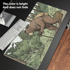 Playmats for Magic: The Gathering MTG Card Game Mat Plus 50 Pcs Card Sleeves, 24 x 14 inch TCG Mat with Stitched Edge for Commander Deck Duskmourn Board Game, Old Bear Walk