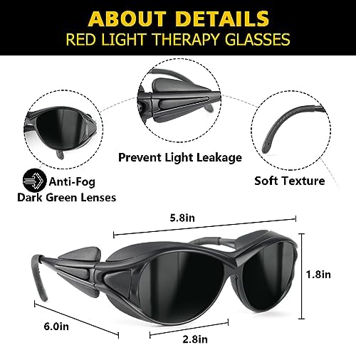 Red Light Therapy Glasses, Eyes Protection for Tanning Goggles, IPL Laser Safety Glasses 200-2000nm, Eye Protection for Red Light Therapy.