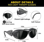 Red Light Therapy Glasses, Eyes Protection for Tanning Goggles, IPL Laser Safety Glasses 200-2000nm, Eye Protection for Red Light Therapy.