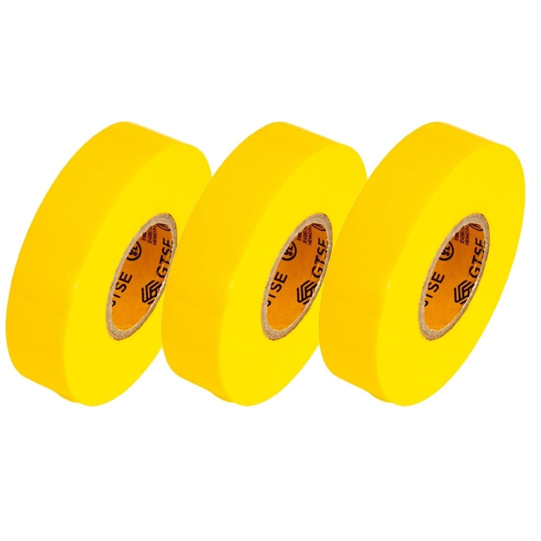 GTSE - Yellow Electrical Tape 3 Rolls, 3/4in x 66ft, UL/CSA Listed