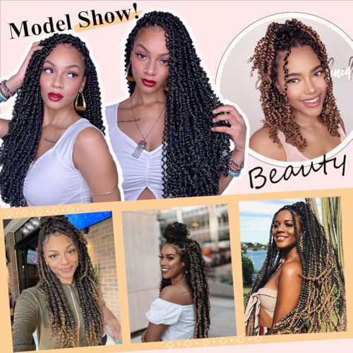 8 Packs Passion Twist Hair 12 Inch Pre-twisted Passion Twist Crochet Hair Pre-looped Crochet Braids Hair for Women Passion Twists Braiding Hair Synthetic Hair Extensions (12Strands/Pack; 1B#)