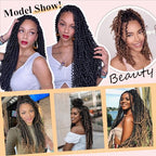 8 Packs Passion Twist Hair 12 Inch Pre-twisted Passion Twist Crochet Hair Pre-looped Crochet Braids Hair for Women Passion Twists Braiding Hair Synthetic Hair Extensions (12Strands/Pack; 1B#)