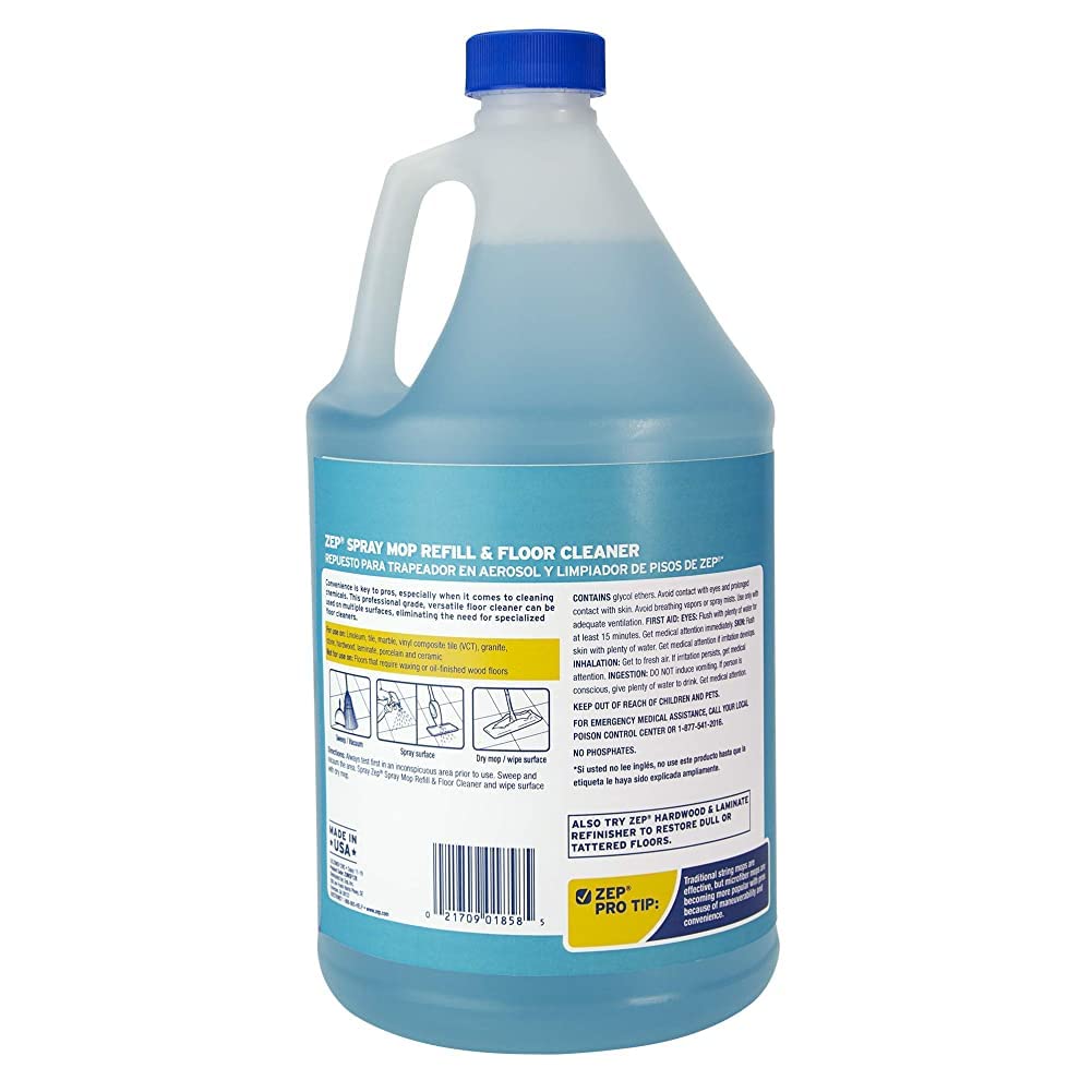 Zep Spray Mop Refill and Floor Cleaner - 1 Gallon (Case of 2)