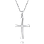 M SHUYUN Silver Cross Necklace for Mother's Day, Handcrafted from S925 Sterling Silver, White Gold Plated. Timeless Design, Bringing Luck, Protection & Faith. Cross Faith Pendant Necklace for Women.