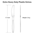 Dealusy 360 Count Extra Heavy Duty Clear Plastic Knives Disposable