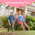 TURFEE Swings for Outdoor Swing Set -SwingSeat Replacement Kits with Heavy Duty Chains - Backyard Swingset Playground Accessories for Kids (Pink)