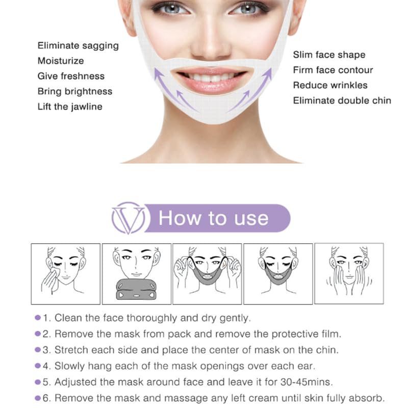 Chinology Double Chin Lifting Mask, Double Chin Reducer, Jawline Firming Mask for Face and Neck for Tightening and Firming (3 PCS)
