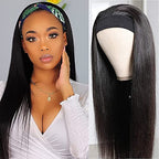TNICE Headband Wig Human Hair Straight 20 Inch Brazilian Virgin Human Hair Headband Wigs for Black Women Glueless None Lace Front Human Hair Wigs Straight Headband Wigs Natural Color 150% Density