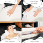 TranquilBeauty Bath Pillow, White, PVC, Pain Relief, 7 Suction Cups - Ergonomic Head & Back Support, Luxury Spa Experience, Waterproof Design, Ideal for Elderly & Children