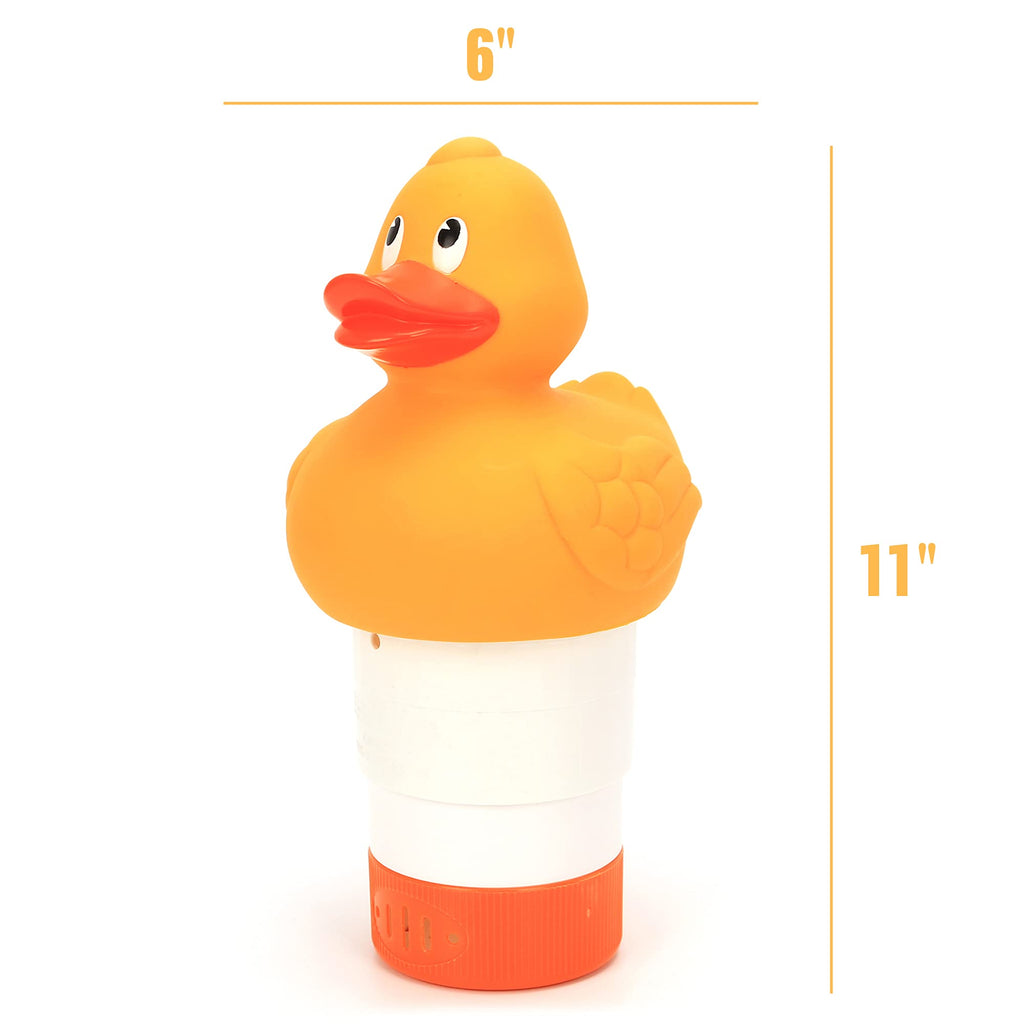 XY-WQ Chlorine Floater, Floating Pool Chlorine Dispenser (Duck), Fits 1 and 3 Inch Tablets for Large and Small Pools, Hot Tub, Spa