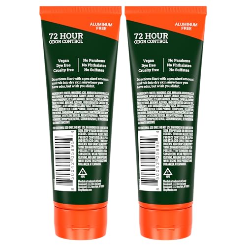 Mando Whole Body Deodorant For Men - Invisible Cream - 72 Hour Odor Control - Aluminum Free, Baking Soda Free, Skin Safe - 3 Ounce Tube (Pack of 2) - Clover Woods