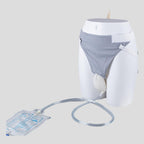 YOOGUSTO Wearable Urinal Bag with Reusable Silicone Urine Catheter Bag (2000ml & 1000ml), Portable External Urine Collector Bag for Elderly Men Grey