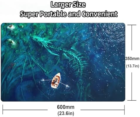 MTG Playmat, Game Play Mat for MTG TCG 24 x 14 inches Trading Card Inked Game Playmats with Storage Bag Smooth Rubber Surface Battle Game