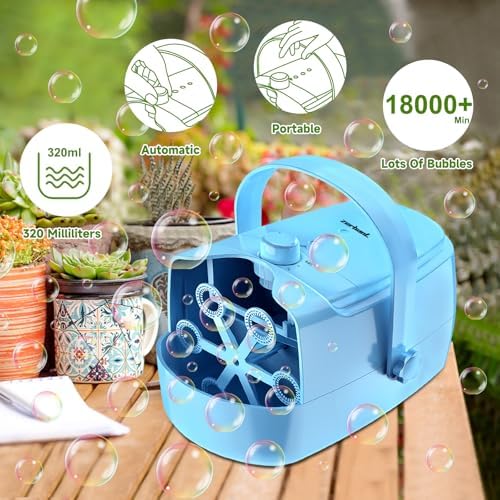 Bubble Machine Automatic Bubble Blower: Durable Bubble Maker 18000+ Big Bubbles Per Minute for Indoor Outdoor Wedding Birthday Party - Portable Bubble Machine for Kids Toddlers