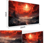 MTG Playmat Size 24x14in Free Storage Bags Non-Slip Backing Printing, Ideal for Card Game Enthusiasts TCG Playmat (No with Zone,Bloody Night)