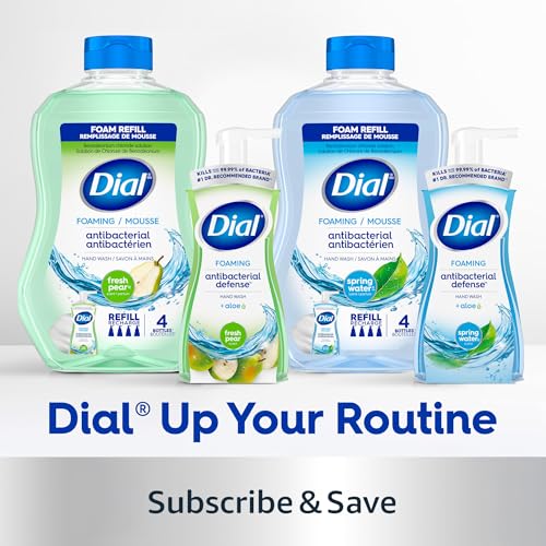 Dial Antibacterial Defense Foaming Hand Soap + Aloe, Soothing White Tea, 30 Fl Oz Hand Soap Refill (Pack of 4), Dermatologist-Tested, Gentle on Skin