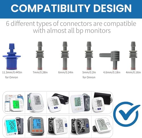 Blood Pressure Cuff *2, Extra Large for Big Arms(40-66cm)&Small Blood Pressure Cuff for Pediatric/Kids(15-24cm) - 6 Different Blood Pressure Connectors are Compatible with Most Bp Monitors(Blue)