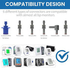 Blood Pressure Cuff *2, Extra Large for Big Arms(40-66cm)&Small Blood Pressure Cuff for Pediatric/Kids(15-24cm) - 6 Different Blood Pressure Connectors are Compatible with Most Bp Monitors(Blue)