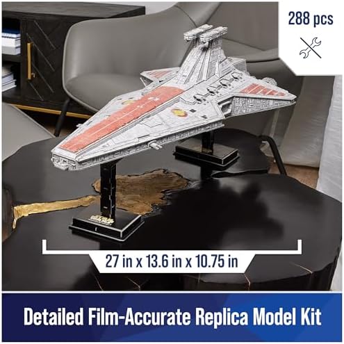 4D Build Star Wars Deluxe Venator-Class Star Destroyer 3D Model Kit, Star Wars Gifts, Star Wars Toys, Star Wars Fans & Collectors, Adults & Teens 12+