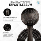 Luxury Spa Series, 6 Spray Settings 4.5 inch Hand Held Shower Head, Long Stainless Steel Hose, MAXX-imize Your Shower with Showerhead in Oil Rubbed Bronze Finish