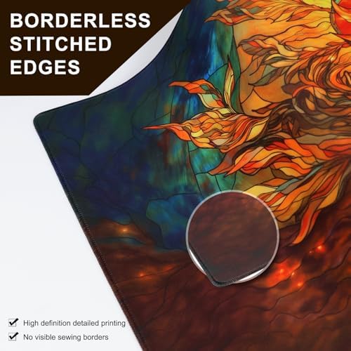 MTG Playmat, TCG Card Game Playmat, Stitched Edge, Non-Slip Rubber Bottom - 24 x 14 inch - Plains