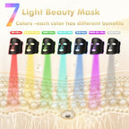 Red Light Therapy for Face, Led Face Mask Light Therapy, 7 Colors LED Face Mask Light Therapy At Home, Black