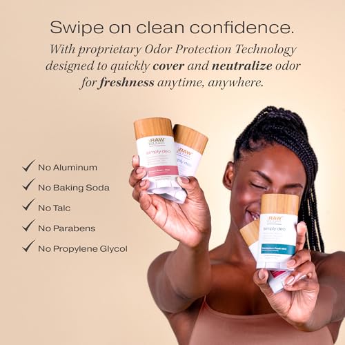RAW SUGAR Aluminum Free Deodorant Stick, Simply Deo Variety Bundle (Pack of 3) Whole Body Deodorant for Women & Men, Clean Formulated without Baking Soda, Talc & Parabens, Variety Pack
