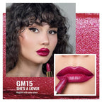 Oulac Matte Lipstick with Metallic Shine, Comfortable Creamy Texture, Smooth No Grainy Feeling, Vegan & Gluten Free, Full-Coverage Lip Colour 4.3 g, GM15 She's A Lover