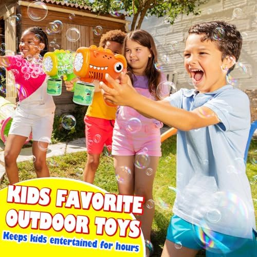 Toys for Ages 3-8 Boys Girls: Yunaking 2 Pack Bubble Machine Gun for Kids Rechargeable with Bubble Solutions, Kids Toys Gifts for 3 4 5 6 7 8 Years Old Boy Girl Birthday Toy for Kid Toddlers Ages 4-6