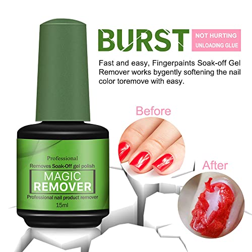 Magic Soak-Off Quick,Professional Nail Polish Remover for Natural, Gel Nails (Green-1)