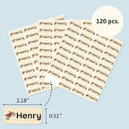 – Personalized Name Labels for Kids (120) – Waterproof & Durable Stickers for Clothing, School & Daycare Items - Motor