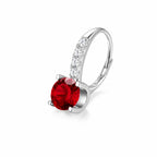 FANCIME 925 Sterling Silver Dangle Earrings Leverback Clasp 6.5mm Ruby Earrings July Birthstone Jewelry Gift for Women Mom Wife Her
